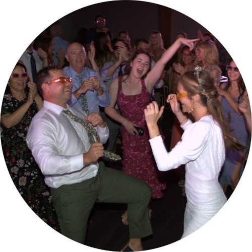 Fairfax wedding DJ Virginia at River View in Occoquan Virginia near Lorton, Bride and groom dancing and partying with DJ Maskell